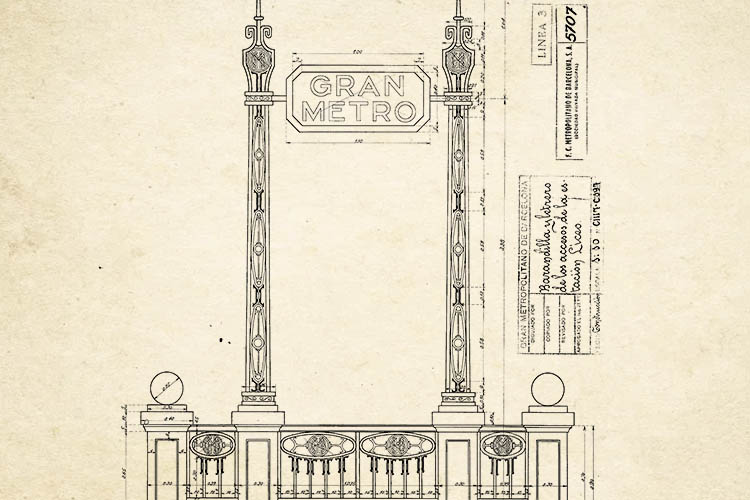 Plano de los pináculos originales de Liceu