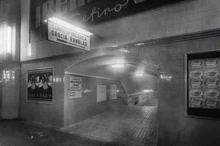 Metro Transversal and Gran Metro inaugurated the first interchange between the two companies on 2 July 1956, marking the first step towards their merger in 1961. Unknown author. Source: TMB Foundation Archive.